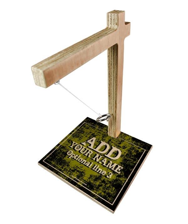 ADD YOUR NAME Large Tabletop Ring Toss Game - Grunge Gold - Image 3