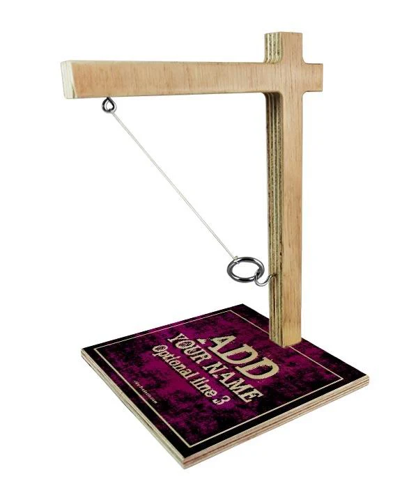 ADD YOUR NAME Large Tabletop Ring Toss Game - Grunge Pink