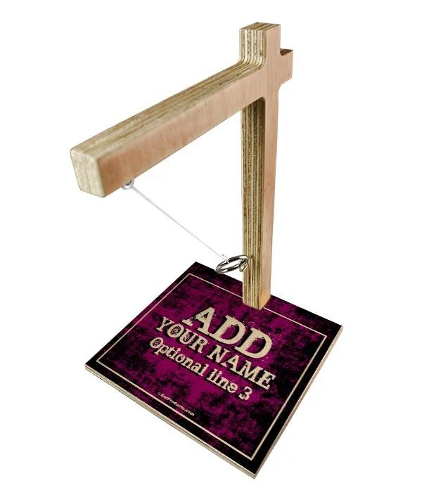 ADD YOUR NAME Large Tabletop Ring Toss Game - Grunge Pink - Image 3