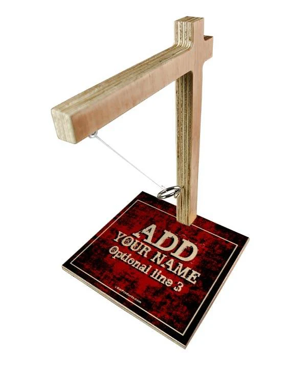 ADD YOUR NAME Large Tabletop Ring Toss Game - Grunge Red - Image 3