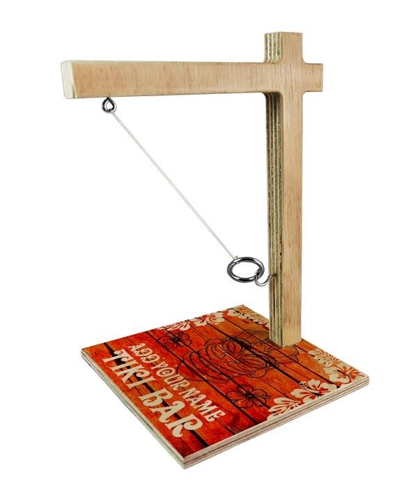 ADD YOUR NAME Large Tabletop Ring Toss Game - Tiki - Image 3