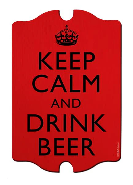 Tavern Shaped Wood Bar Sign - Keep Calm & Drink Beer