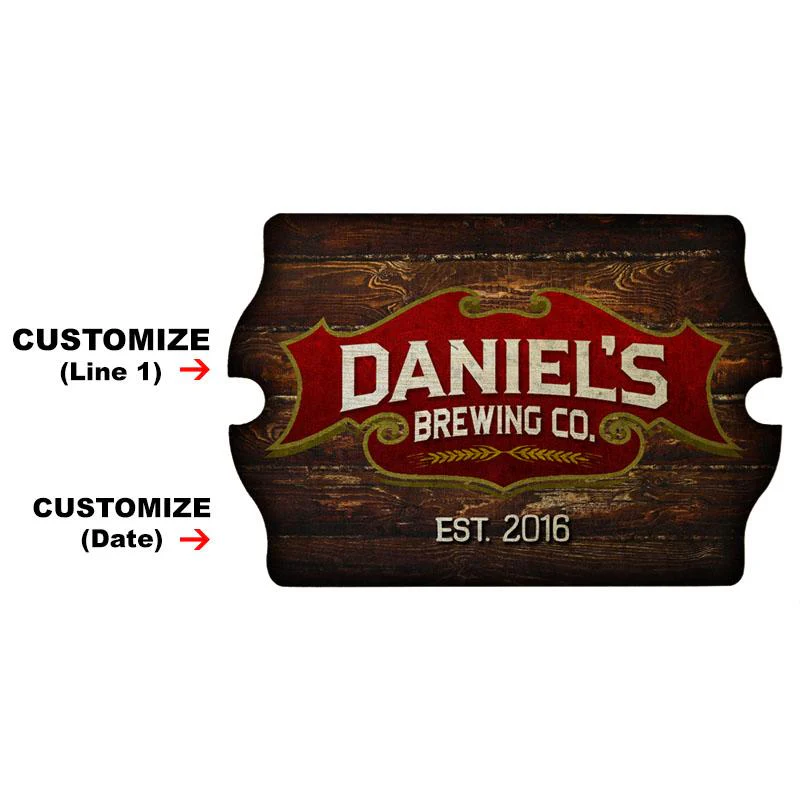 Tavern Shaped Wood Bar Sign - Brewing Company - CUSTOMIZABLE - Image 2