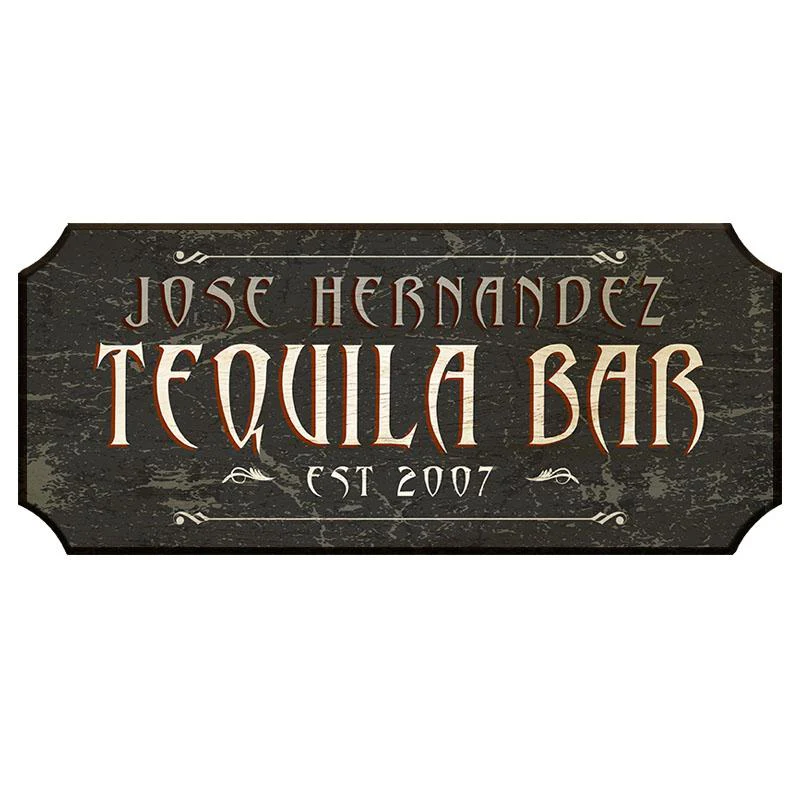 TEQUILA BAR - CUSTOMIZABLE Wood Plaque Sign - Color Options