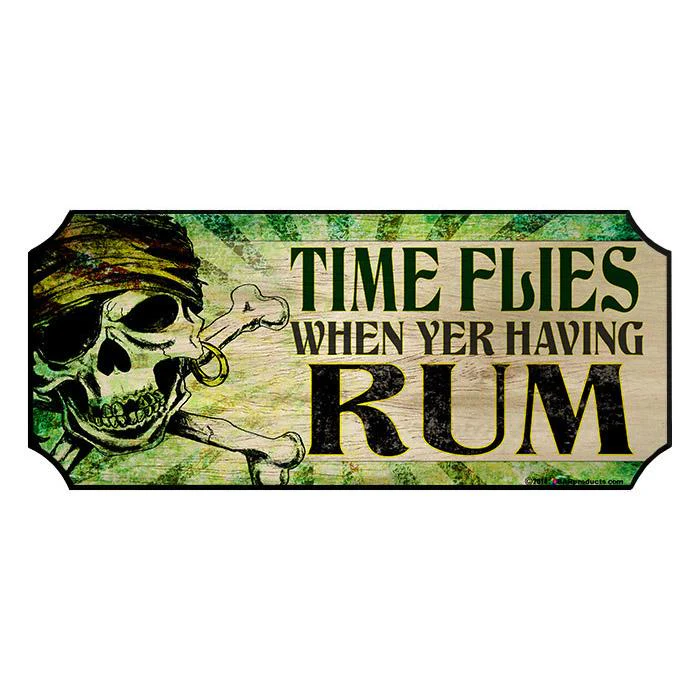Time Flies - Wood Plaque Kolorcoat™ Bar Sign