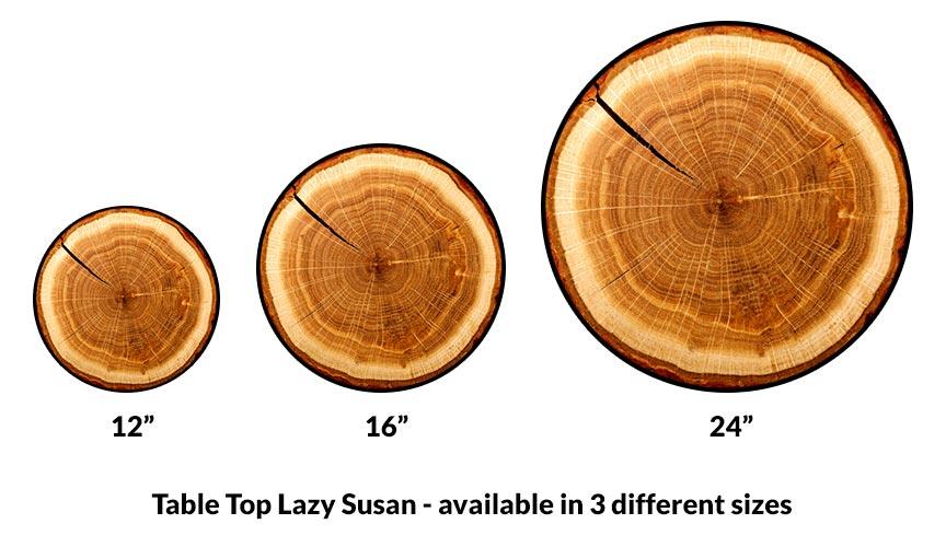 TREE RING Design Lazy Susan - 3 Different Sizes - For Kitchen Table Top - Handcrafted in USA - Image 3