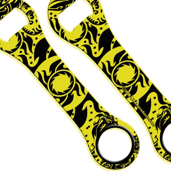 Neon Yellow Dog Bone Opener - Tribal Sun