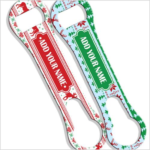 Ugly Christmas Sweater V-Rod® Bottle Opener - ADD YOUR NAME