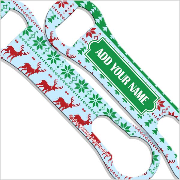 Ugly Christmas Sweater V-Rod® Bottle Opener - ADD YOUR NAME - Image 3