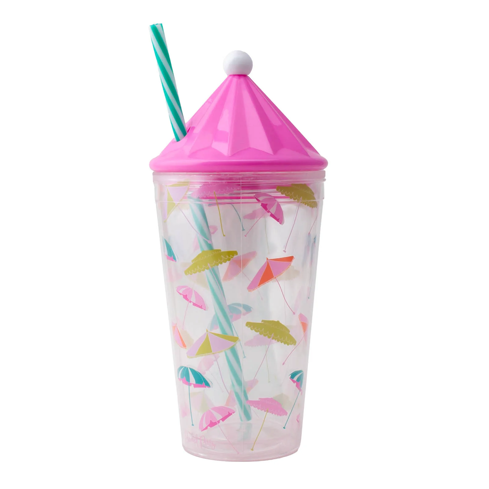 Umbrella Tumbler with Lid & Straw - 16 ounce