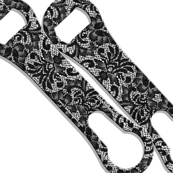 Black and White Lace V-Rod® Bottle Opener