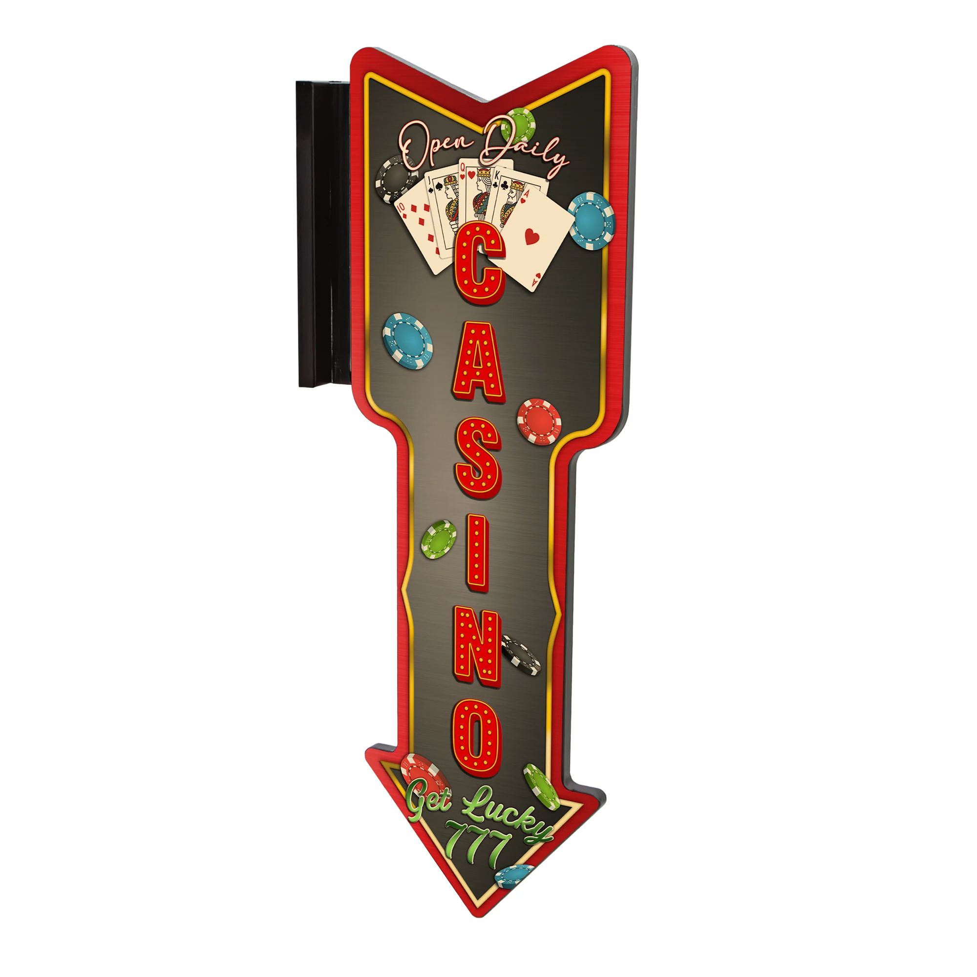 Vertical Hanging Wooden Arrow Sign Plaque - Casino Theme - Handcrafted in the USA - Image 3