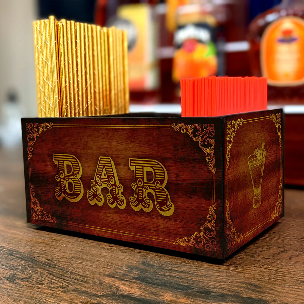 Vintage Bar Wooden Bar Caddy - Image 2