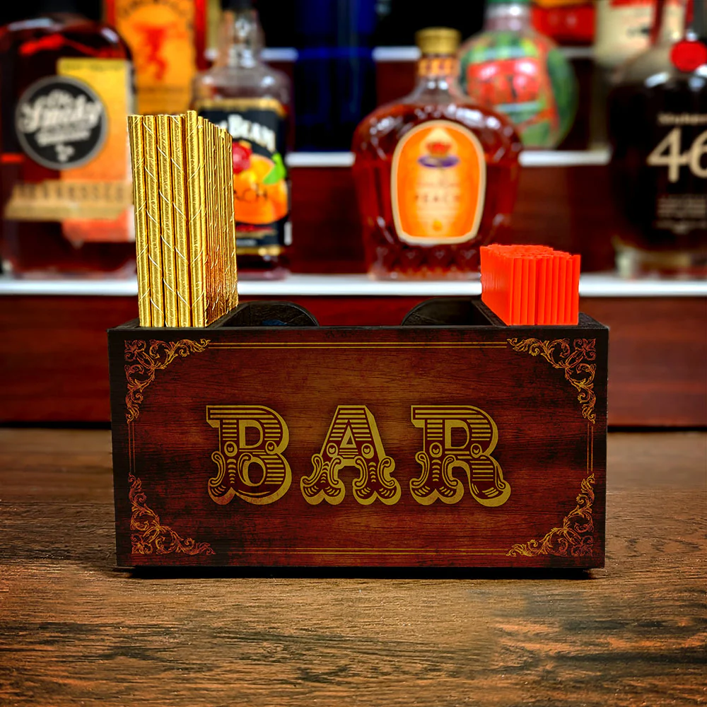 Vintage Bar Wooden Bar Caddy - Image 5