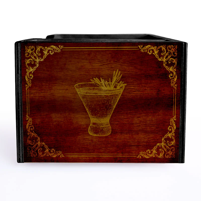 Vintage Bar Wooden Bar Caddy - Image 6
