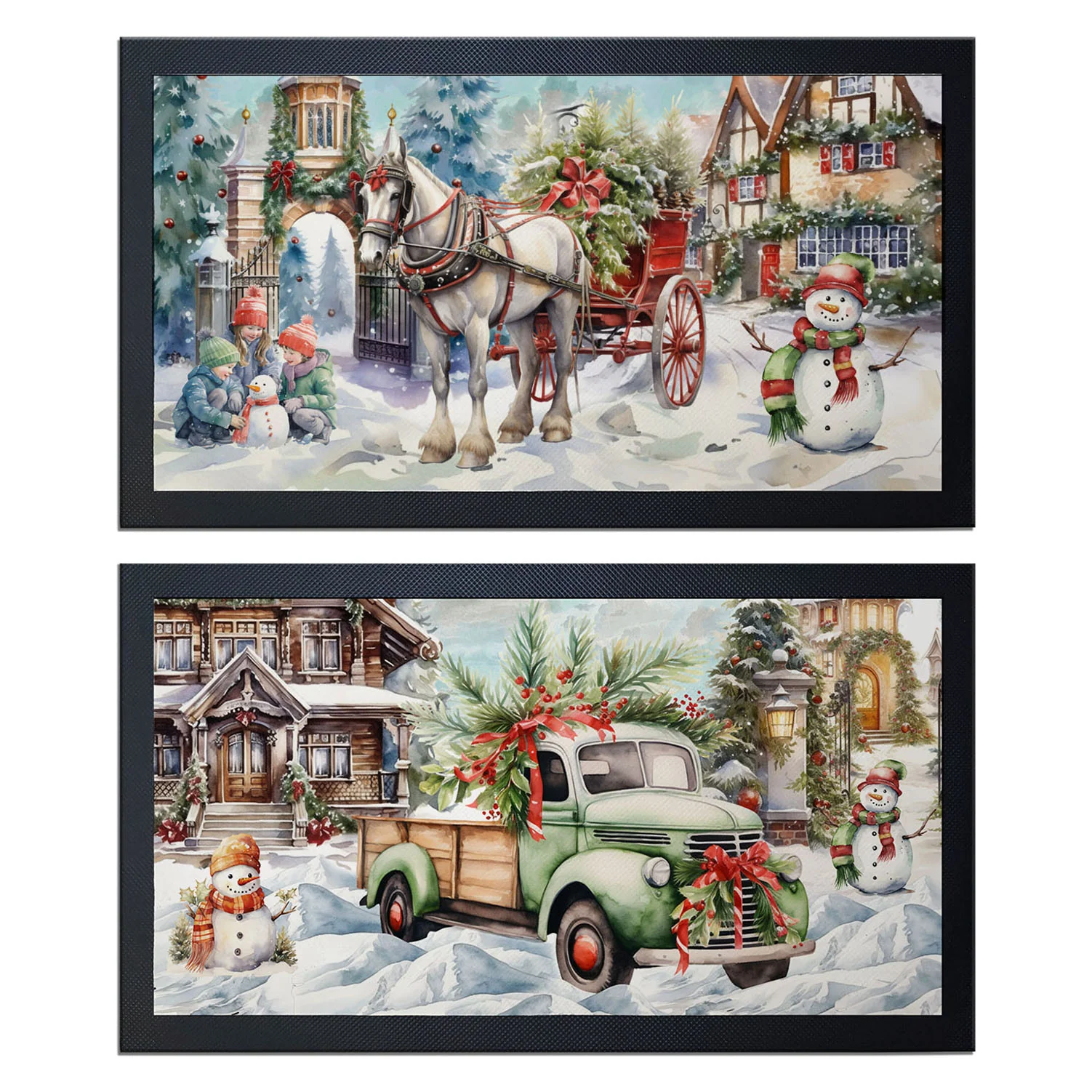 Vintage Farmhouse Christmas Service Mats / Place Settings - Design Options - 17.25" X 10"