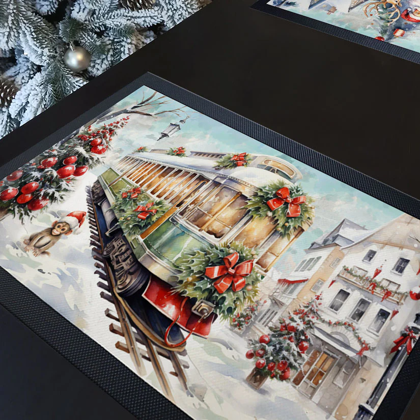 Vintage Farmhouse Christmas Service Mats / Place Settings - Design Options - 17.25" X 10" - Image 2