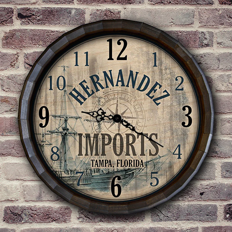 Vintage Imports - Custom Wood Barrel Top Clock - Image 4
