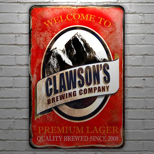 Vintage Metal Bar Sign - 12" x 18" - CUSTOMIZABLE Brewing Company (Red) - Image 3