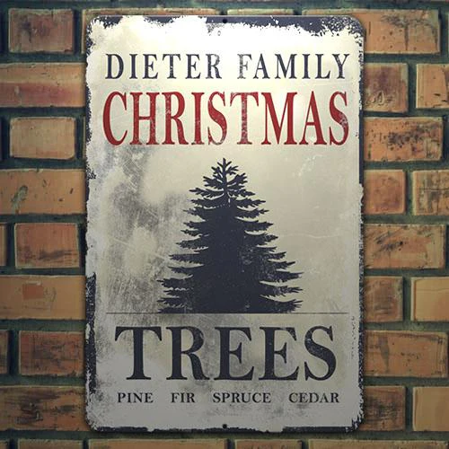Vintage Metal Bar Sign - 12" x 18" - CUSTOMIZABLE Christmas Tree - Image 3