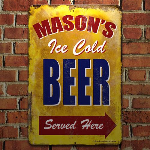 Vintage Metal Bar Sign - 12" x 18" - CUSTOMIZABLE Ice Cold Beer - Image 3
