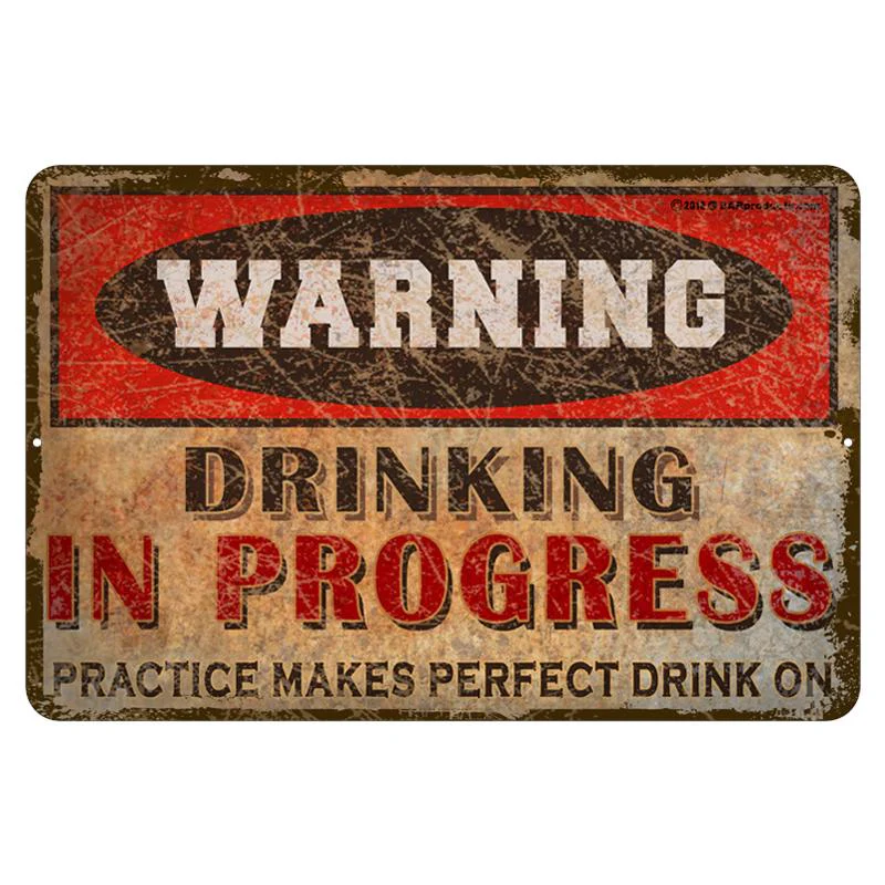 Vintage Metal Bar Sign - 12" x 18" - Warning - CUSTOMIZABLE - Image 10
