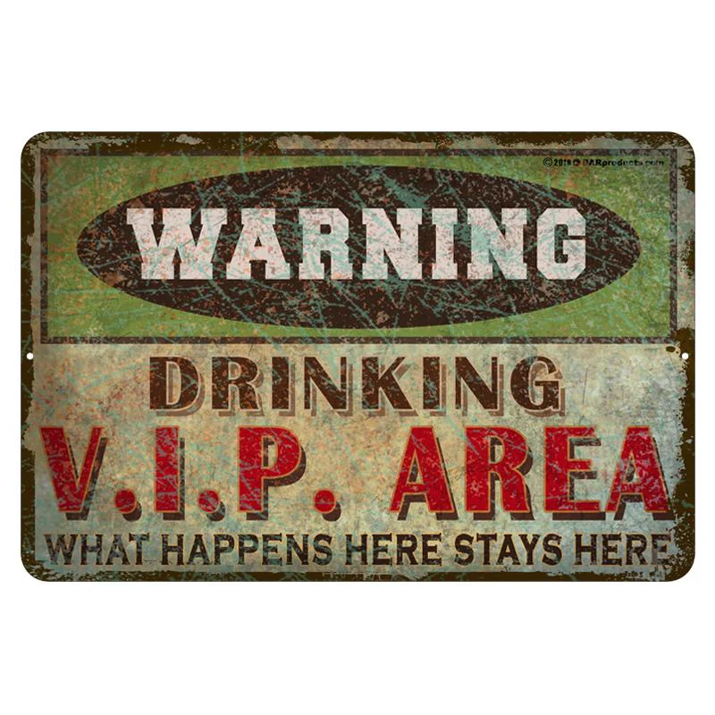 Vintage Metal Bar Sign - 12" x 18" - Warning - CUSTOMIZABLE - Image 11
