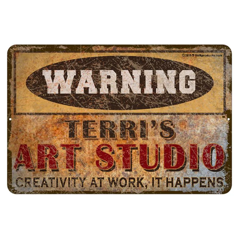 Vintage Metal Bar Sign - 12" x 18" - Warning - CUSTOMIZABLE - Image 4