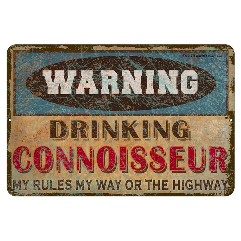 Vintage Metal Bar Sign - 12" x 18" - Warning - CUSTOMIZABLE - Image 6