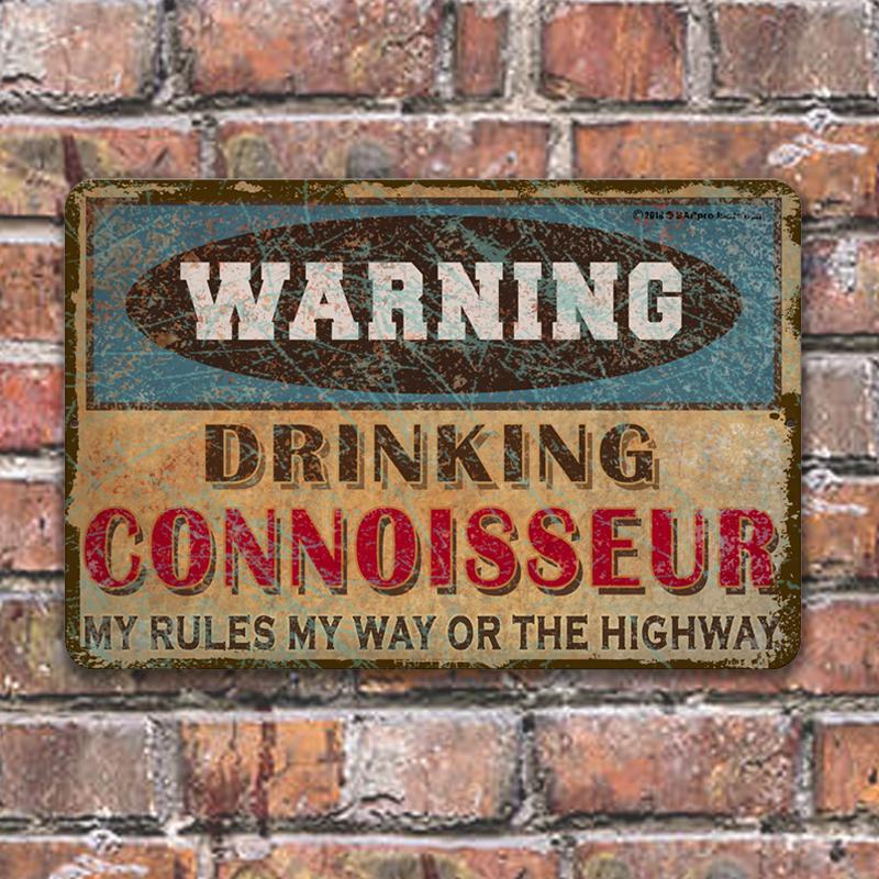 Vintage Metal Bar Sign - 12" x 18" - Warning - CUSTOMIZABLE - Image 8
