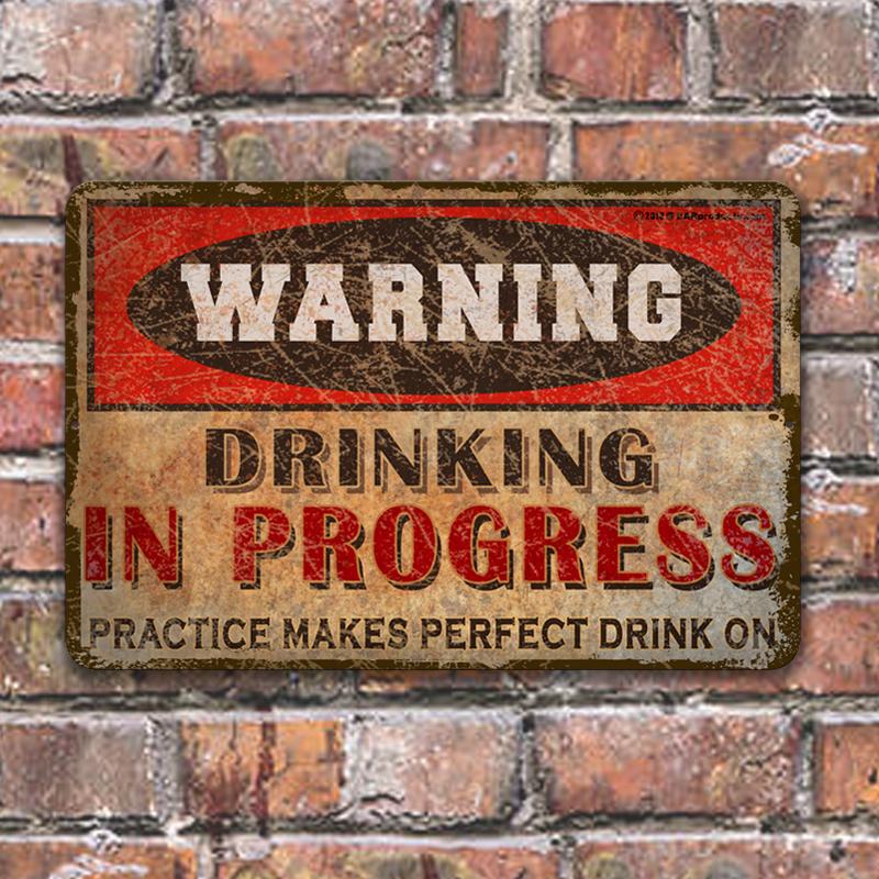 Vintage Metal Bar Sign - 12" x 18" - Warning - CUSTOMIZABLE - Image 9