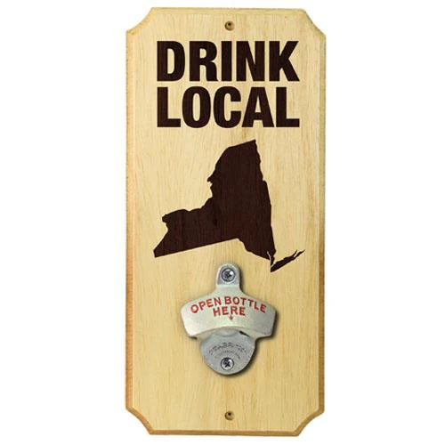 Wall Mounted Wood Plaque Bottle Opener - Drink Local - Image 2