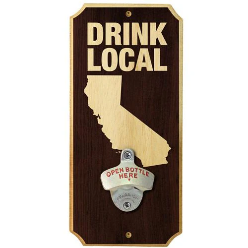Wall Mounted Wood Plaque Bottle Opener - Drink Local - Image 3