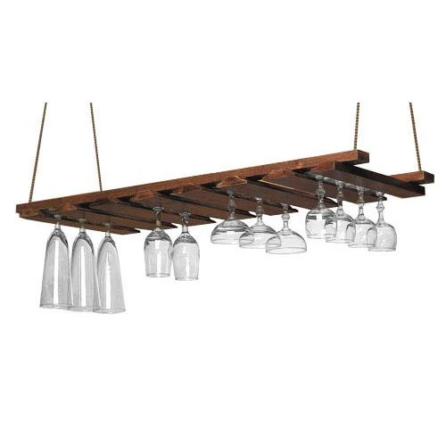 Walnut Wood Glass Rack - 14" x 35"