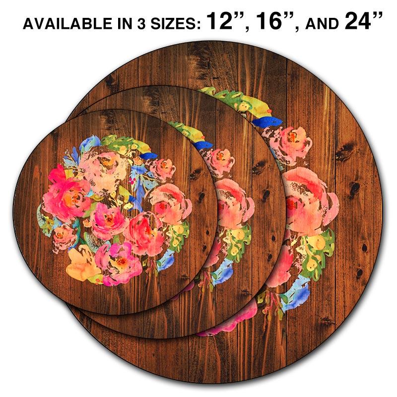 WATERCOLOR FLOWERS Lazy Susan - 3 Different Sizes - For Kitchen Table Top - Handcrafted in USA - Image 3