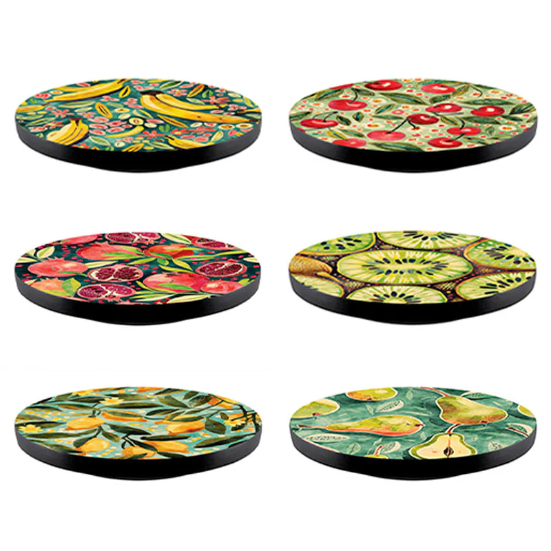 Watercolor Fruit Designs Lazy Susan - 3 Different Sizes - For Kitchen Table Top - Handcrafted in USA
