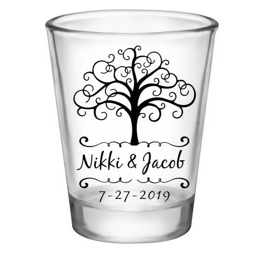 Wedding Shot Glass - Tree Of Life - CUSTOMIZABLE - 1.75oz Clear - Image 3