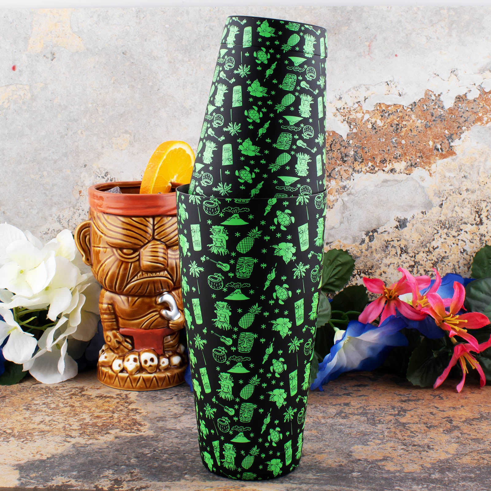 Weighted Shaker Set - Tiki - 18 & 28oz Tins - BarConic® - Image 2