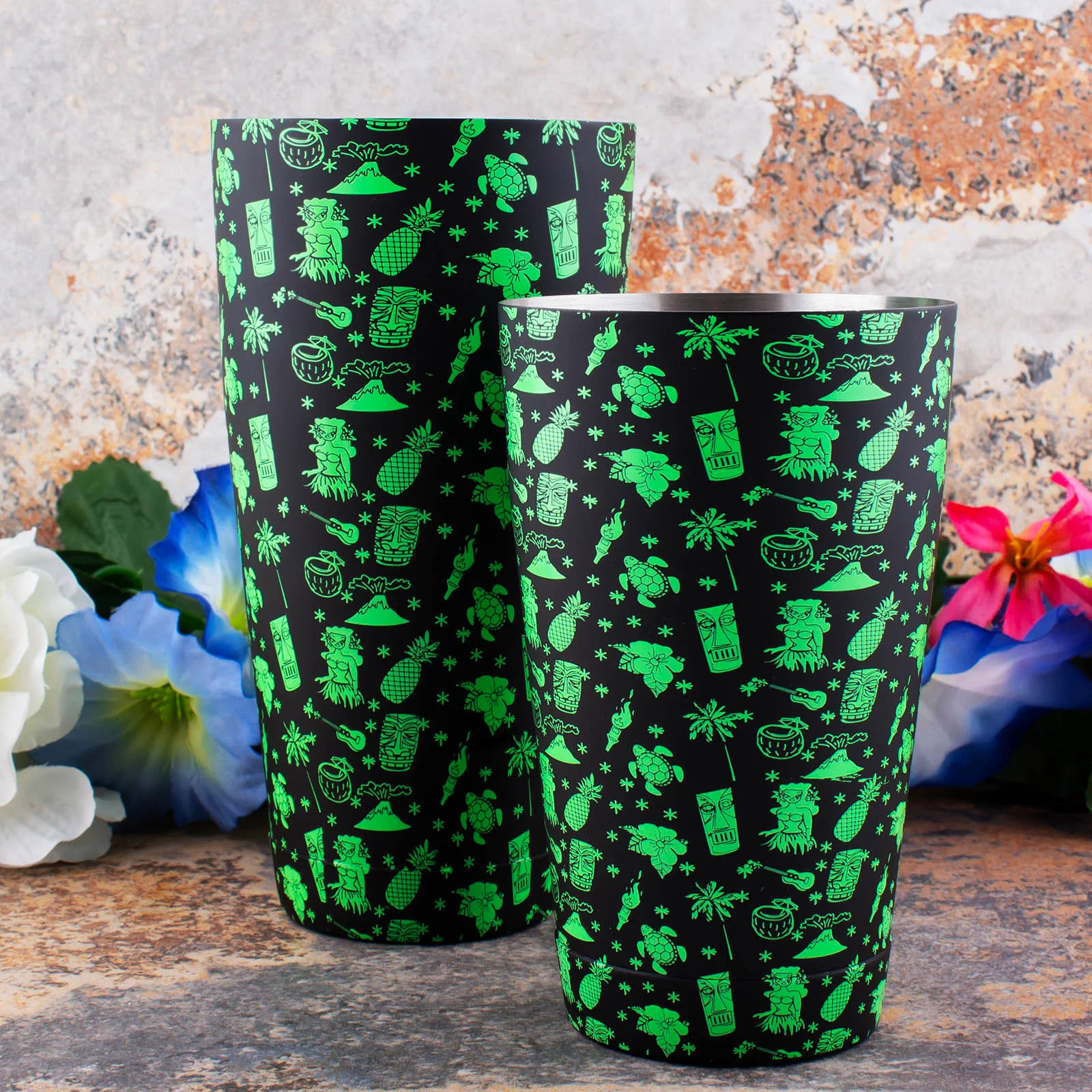 Weighted Shaker Set - Tiki - 18 & 28oz Tins - BarConic® - Image 3
