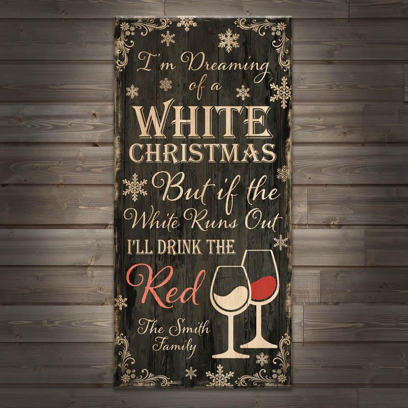 WHITE CHRISTMAS - CUSTOMIZABLE Large Wooden Bar Sign - 11 3/4" x 23 3/4" - Image 3