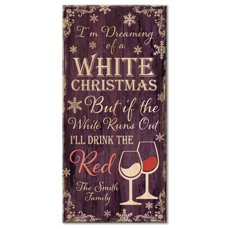 WHITE CHRISTMAS - CUSTOMIZABLE Large Wooden Bar Sign - 11 3/4" x 23 3/4" - Image 6