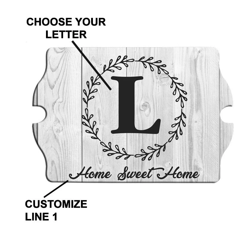 Whitewash Monogram - Custom Tavern Shaped Wood Bar Sign - Image 3