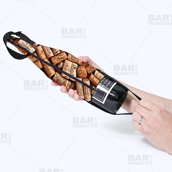 Wine Bottle Cooler with Strap - Cork Pattern - ADD YOUR NAME - Image 3