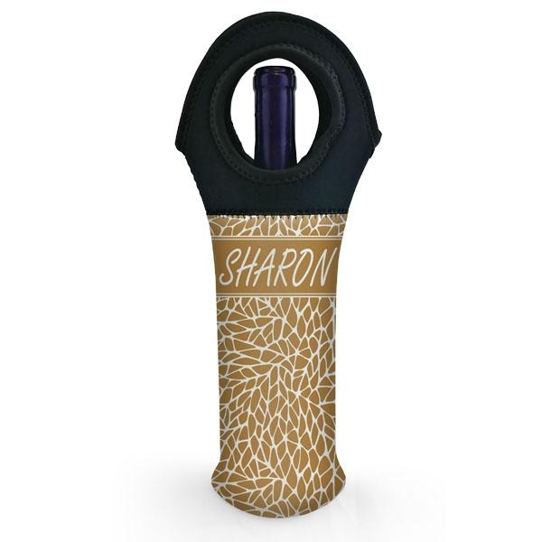 Wine Bottle Tote w/ Black Handle - Crackle Pattern (Color Options) - CUSTOMIZABLE - Image 6