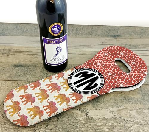 Wine Tote - Watercolor Elephants CUSTOMIZABLE - Image 3