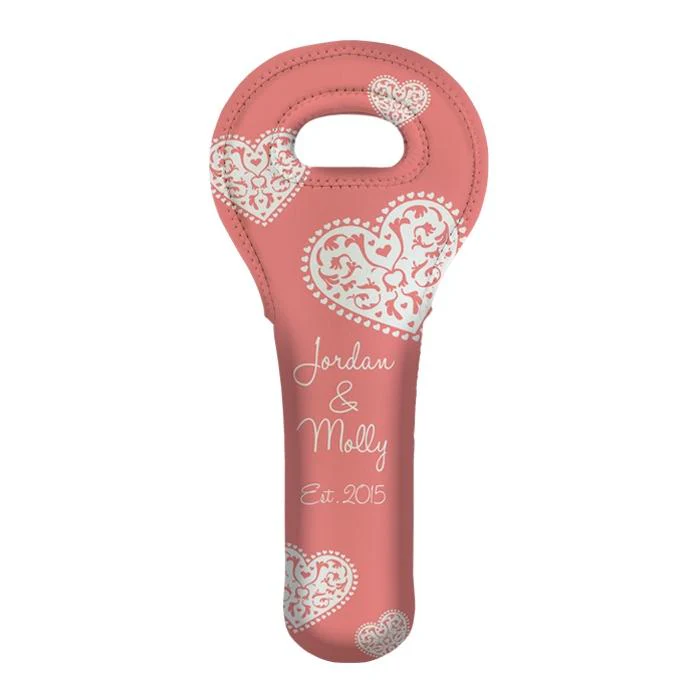 Wine Totes - Heart Pattern - ADD YOUR NAME - Image 4
