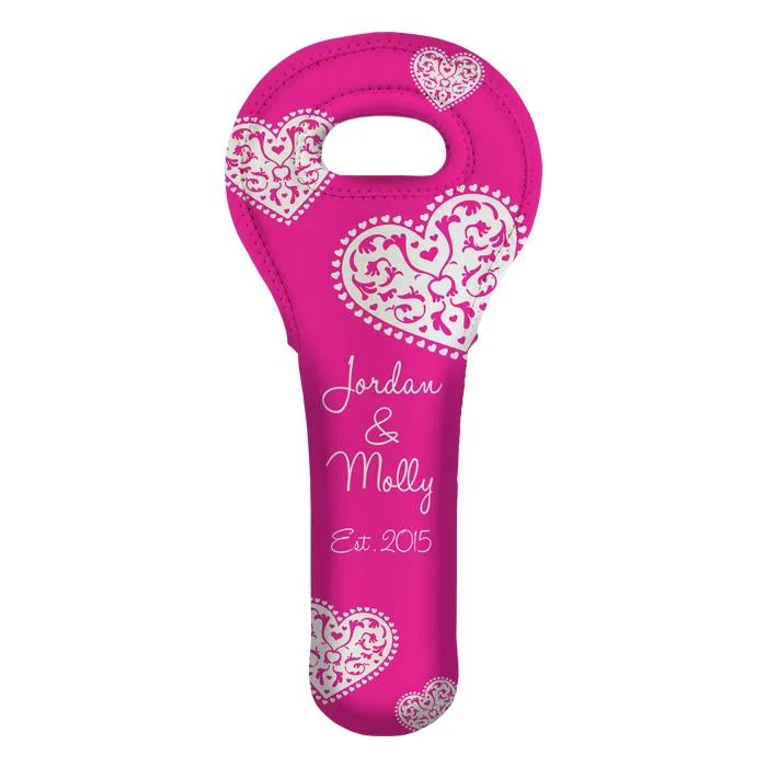 Wine Totes - Heart Pattern - ADD YOUR NAME - Image 7