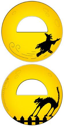 Witch and Cat Round Bottle Opener