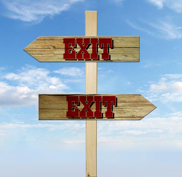 Wood Arrow Sign - Exit