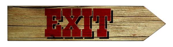 Wood Arrow Sign - Exit - Image 2